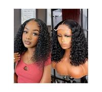 Perruques de cheveux Perruques Bob bouclées profondes 4x4 frontales en dentelle Fermeture de couleur naturelle courtes(14inches)