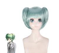 Perruques de classe d'assassinat d'anime Ansatsu Kyoushitsu Kayano Kaede perruque de Cosplay Perucas cheveux verts courts avec des queues de cheval à puce