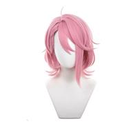 Perruques de cosplay Aira Shiratori pour femme, cheveux courts roses avec frange pour Halloween, fête costumée