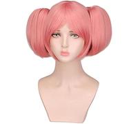 Perruques De Cosplay Anime Kaname Madoka, Perruques Puella Magi Madoka Magica, Cheveux Roses Courts À Double Queue De Cheval Fête De Jeu De Rôle D'halloween