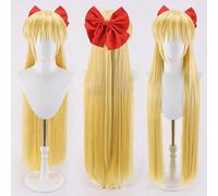 Perruques De Cosplay Anime Pour Femmes Pour Aino Minako 100cm Cheveux Longs Et Raides Dorés Pour Costume De Fête D'halloween