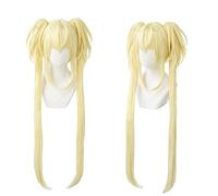 Perruques De Cosplay Anime Pour Femmes Pour Tsukiyomi Utau Queues De Cheval Doubles Détachables En or Pour Costume De Fête D'halloween