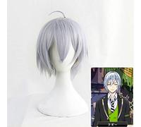 Perruques de Cosplay argentées Twisted-Wonderland perruque de cheveux synthétiques courte résistante à la chaleur pour carnaval Halloween + casquette de perruque gratuite
