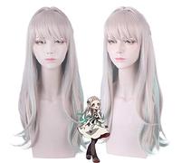 Perruques de cosplay Hanako-kun liées aux toilettes Anime 80cm gris mélangé Cyan ondulé cheveux synthétiques Jibaku Shounen Hanako kun Nene Yashiro perruque Hanako kun perruque PL-201