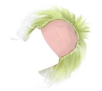 Perruques de fête - Perruques vertes avec casquettes chauves - Costume d'Halloween - Costume de clown vert - Perruque courte bouclée - Cadeau
