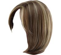 Perruques de longueur d'épaule pour femmes, perruques courtes droites, perruque brun clair naturel avec frange latérale, Bob Wig