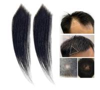 Perruques De Remplacement De Cheveux Franges Et Favoris,100% Cheveux Humains,Ligne De Cheveux Du Front,Taches Chauves,Patchs De Perruque Invisibles Naturels(2PCS 15CM,5x5x6)