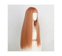 Perruques de soins capillaires Longue perruque droite avec frange gris ombre ombre long ombre perruque synthétique naturel silhoux raide raide perruques de cheveux naturels perruques naturelles