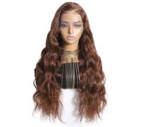 Perruques de vague de corps brunes cheveux humains 13x5 perruques sans colle avant de dentelle for les femmes densité 180 Extensions de cheveux(30 inch)