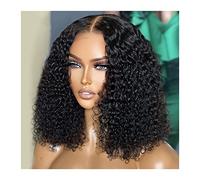 Perruques Deep Curly Short Bob Perruques de Cheveux Humains Transparent Lace Frontal Closure Wig 8-16" Glueless Deep Wave Lace Front Wig 150% Densité Brésilien Remy Hair Perruque dames (Size : 13X4,