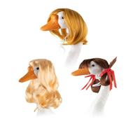 Perruques d'oies de porche | 3 pièces mignonnes tenues d'oies de porche | Statue de décoration pour printemps, pelouse, terrasse, mariage, jardin, Thanksgiving, cour, porte, Noël, vacances