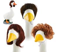 Perruques d'oies de porche, cheveux d'oie de porche perruques | Costume de perruque pour statue de pelouse,Conception de décoration de figurines de patio lot de 3, accessoires de décoration