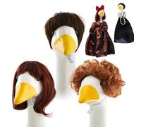 Perruques d'oies porche, perruque à cheveux d'oies porche - Porche Statue Statue Bang Hair,Ensemble de 3 costumes de décoration de statues de jardin, accessoires de décoration de pelouse pour yard de