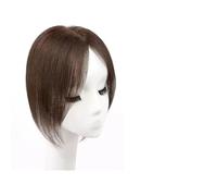 Perruques En Cheveux Naturels Bangs Wig Piece Full Real Human Hair Patch Fluffy Augmenter le volume des cheveux Fluffy Cover Cheveux gris Perruques Pour Femmes(06-(10-12)25CM-brown)