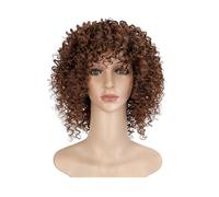 Perruques En Cheveux Naturels Perruques, petites perruques afro bouclées, perruques de mode de style européen et américain, perruques synthétiques haute température Perruques Pour Femmes(A)