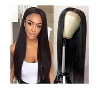 Perruques en dentelle ondulée 4 × 4 avec fermeture en dentelle - 25,4 - 78,4 cm - Perruque brésilienne droite avant - Perruque Remy marron moyen - Perruque de cheveux humains pour femme - Synthétique