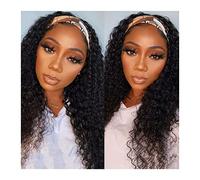 Perruques en Dentelle Ondulée Bandeau Perruque Remy 150 % Densité Cheveux Brésiliens Bouclés Perruques de Cheveux Humains pour Femmes 8-28 pouces Dentelle Perruque de Cheveux Humains avec Bandeau