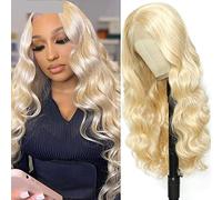 Perruques en dentelle ondulée - Perruque avant - Perruque synthétique pour femme - Perruque frontale - Blonde - Point fort - Perruque de cosplay - Tenue quotidienne - Perruques synthétiques naturelles