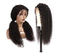 Perruques en dentelle ondulée Perruques de cheveux humains brésiliens 360 Perruque en dentelle 13 × 4 Kinky Curly HD Transparent Dentelle Frontale Perruques de cheveux humains Densité 150 % Densité 8