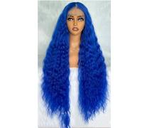 Perruques en dentelle synthétique brun clair Super longue perruque de cheveux frontaux en dentelle vague lâche avec des cheveux de bébé