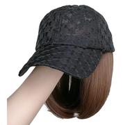 Perruques en fibre synthétique Chapeau de baseball pour coiffure rapide Chapeau en maille pour femme avec longueur d'épaule Accessoires de coiffure Accessoires de coiffure