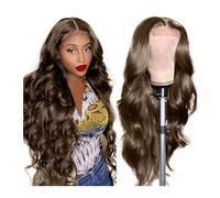 Perruques Femme Perruque Lace Frontal Wig Remy péruvienne naturelle, cheveux humains, grande longueur d'onde, Transparent, 24 pouces, for femmes Costume Daily Party Hairpiece pour femmes filles(C)
