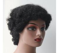 Perruques Femme Perruques de cheveux humains bouclés Bob Couleur for femmes Perruque courte coupe Pixie Perruque de cheveux humains Costume Daily Party Hairpiece pour femmes filles(Natural Black)