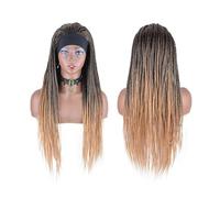 Perruques Femme Perruques synthétiques tressées en boîte for femmes noires Afro, tresses longues et lisses de 26 pouces, tresses torsadées synthétiques de haute qualité Costume Daily Party Hairpiece p