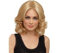 Perruques for femmes Perruque R courte synthétique courte de l'âge moyen avec une frange charmante golden blonde de chaleur haute densité de haute qualité naturelle for une fête de fantaisie cosplay f