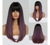 Perruques Frontales Perruque Synthétique Ondulée Perruque Naturelle Ombré Brun Foncé Gloden Blond Perruque Synthétique Pour Perruques Latérales Des Femmes Noires, F (A)