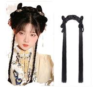 Perruques Hanfu pour femmes, Perruque de Cosplay Hanfu for femmes, noire, longue et droite, accessoires bandeau, chinois ancien(Monkey King)
