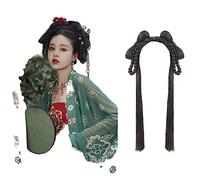 Perruques Hanfu pour femmes, SynthétiqueVintage Cosplay Hanfu chinois ancien style chignon bandeau polyvalent perruque accessoire(VM85)