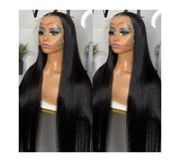 Perruques HD Transparent Lace Front Perruques de Cheveux Humains for les Femmes Noires Os Droite Dentelle Frontale Fermeture Perruques Brésiliens Remy Cheveux Pré Cueillis avec des Cheveux de Bébé Per