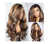 Perruques Highlight Body Wave 13X6 Lace Front Wigs 150% Human Hair Ombre 13X4 Lace Frontal Wigs for Women, 8-32" HD Transparent Lace Wig with Pre Plucked Hairline Perruque dames (Color : 13X4 lace wi