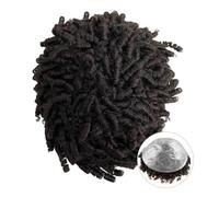 Perruques homme 0,06-0,08 mm Double nœuds hommes prothèse capillaire afro bouclés microskin toupet perruque for cheveux humains postiche peau fine système de unités(Off black,7x8)