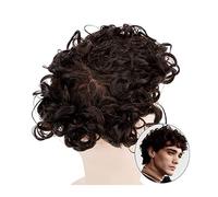 Perruques homme 25mm postiche bou Fine Mono mâle prothèse de cheveux hommes toupet #2 système remplacement humains indiens 7 "Remy perruque(25mm curly 130%,6x8)