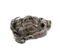 Perruques homme Postiche en cheveux humains naturels avec gris for homme, prothèse capillaire dentelle suisse, perruque indienne PU for(440#)