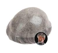 Perruques homme Postiche for homme, double nœud, 0,1-0,12 mm, en poly-PU, prothèse capillaire masculine, système humain(6x8)