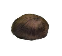 Perruques homme Toupet for homme, prothèse capillaire en cheveux humains, système de remplacement avec bordure dentelle suisse et polyuréthane Toupets homme(2 Dark Brown)