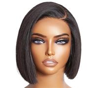 Perruques Lace Front Wigs 5x5 en cheveux humains, sans colle, transparentes, pré-épilées, for femmes, densité 150, couleur naturelle Hair Extensions Pièces Wigs