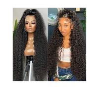 Perruques Lace Front Wigs Deep Wave 360° sans colle, cheveux humains brésiliens Remy bouclés 13x4, perruques 4x4 for femmes(4x4 Lace Wig,22 Inch)