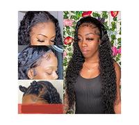 perruques Lace Frontal Wig Curly Lace Front Perruques de cheveux humains for les femmes noires Wet And Wavy Loose Deep Wave Frontal Wig perruque(24inches)