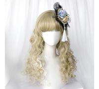 Perruques Longues Bouclées Crépues Rétro Pour Femmes Perruque Cosplay Lolita Cour Princesse Mignonne Coiffure Ressemblant À Une Poupée Bandeau Cheveux Synthétiques