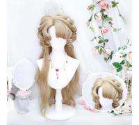 Perruques Longues Boucles Romantiques Pour Femmes Peinture À L'huile Personnage Coiffure Costume De Princesse Perruque Avec Frange Bouclée Halloween Cosplay Play (Brown)