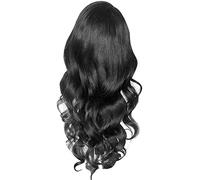 Perruques longues ondulées noires pour femme, avec fil haute température, 72 cm, partie centrale, pour un usage quotidien, les fêtes, le cosplay