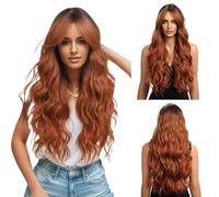 Perruques longues pour les femmes, perruque longue bouclée, Partie médiane en dentelle Curly Wig, Fournitures de fête de cosplay, couvre-chefs respirants et confortables pour les mariages, jeu de rôle