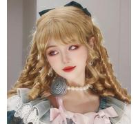 Perruques Luxueuses À Longues Boucles En Spirale Pour Femmes 60cm Perruque Rétro Élégante Perruque Cosplay Lolita Court Pour La Fête D'halloween Tenue Quotidienne (Linge Blonde)