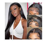 Perruques Malaysia Hair Lace Closure Wig 16-30" Straight Human Hair Lace Closure Wigs 4x4 5x5 Silk Straight Transparent Lace Wigs with Baby Hair 180% Density Perruque dames (Color : 5x5 closure wig,