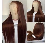 Perruques marron chocolat #613, blondes et noires naturelles, perruques avec mèches #4-27, perruque lace front 13x4 en cheveux humains naturels, perruques brésiliennes lisses pour femmes, pré-touchées