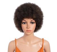 Perruques noires afro kinky de 10 pouces pour femmes noires perruque afro grandes perruques élastiques et douces d'aspect naturel de qualité supérieure pour femmes 150 % densité P4/30#